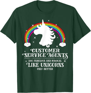 Customer Service Agents Magical Unicorns Funny Gift T-Shirt - T-Shirt | Forest
