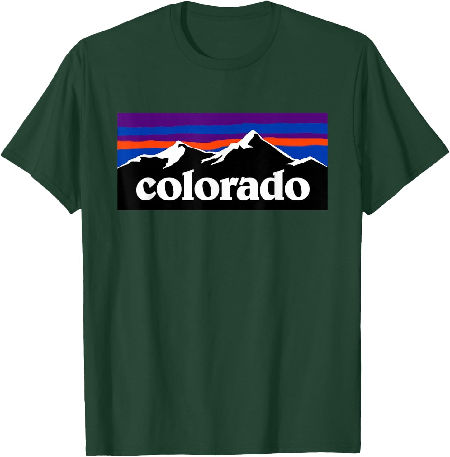Colorado Mountains Sunset - Retro Outdoor Adventure T-Shirt - T-Shirt | Forest