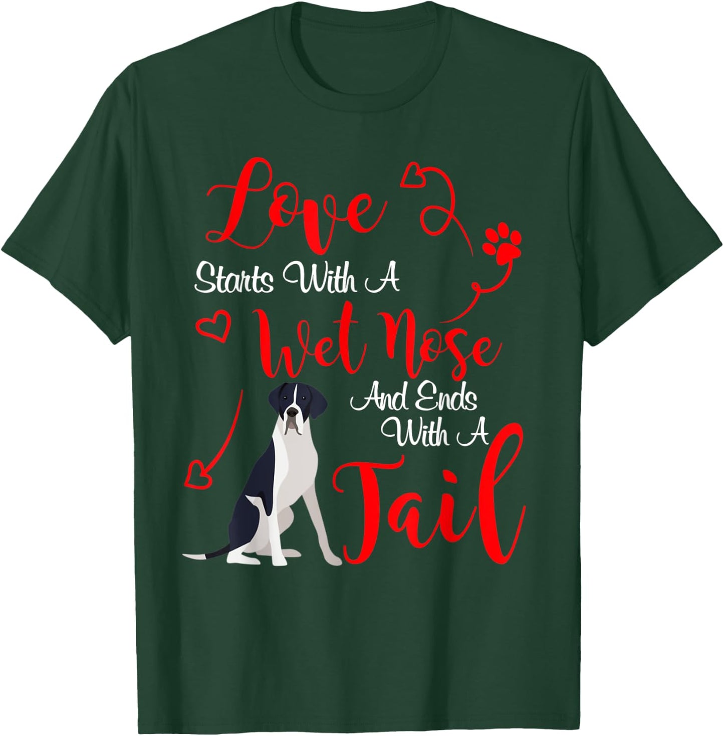 My Great Dane Dog Mantle Valentines Day T-Shirt - T-Shirt | Forest