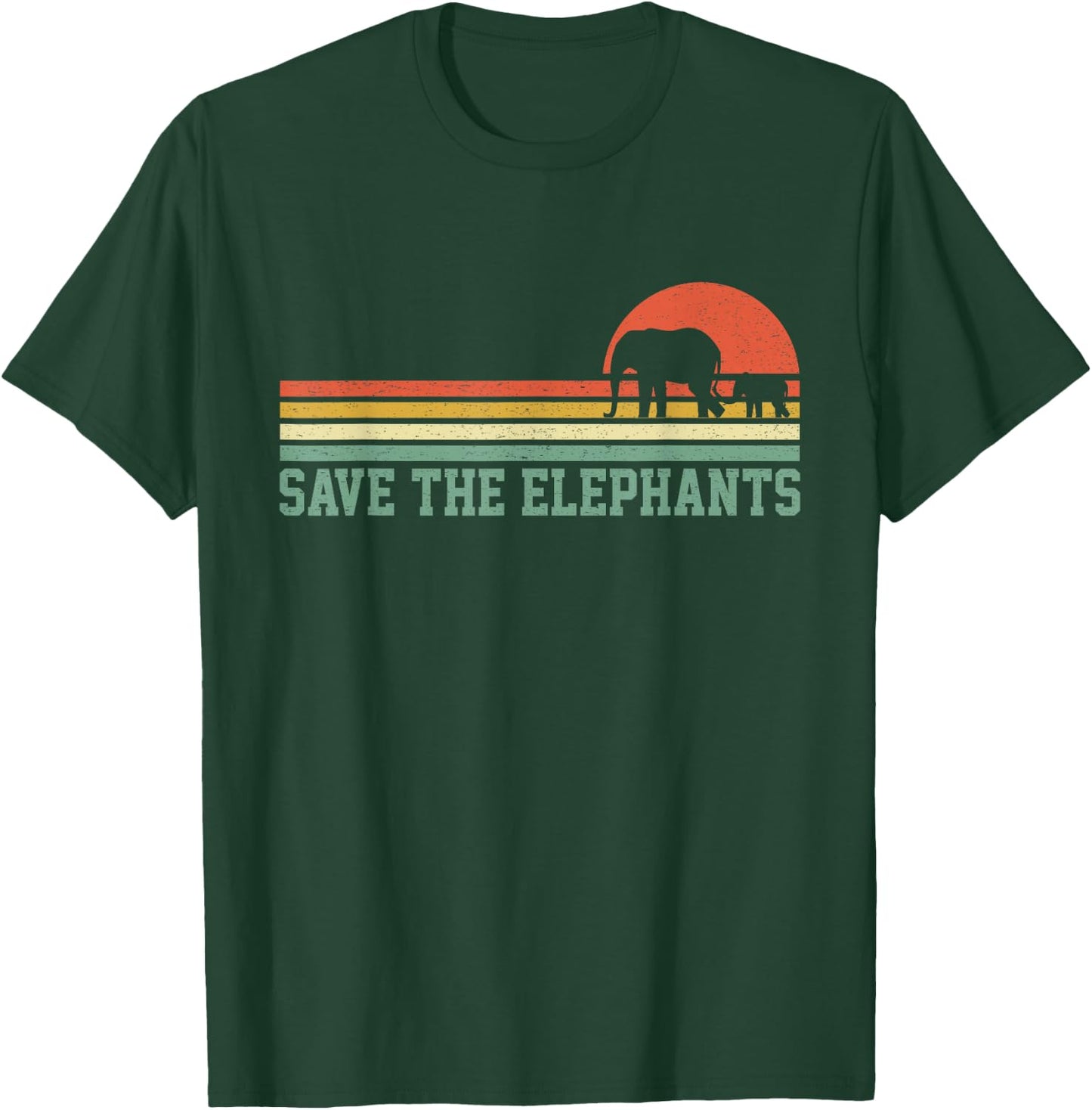 Vintage Save The Elephants T Shirt Gift Elephants Lovers T-Shirt - T-Shirt | Forest