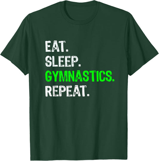 Top Funny Boys Eat Sleep Gymnastics Repeat Gift T-Shirt - T-Shirt | Forest