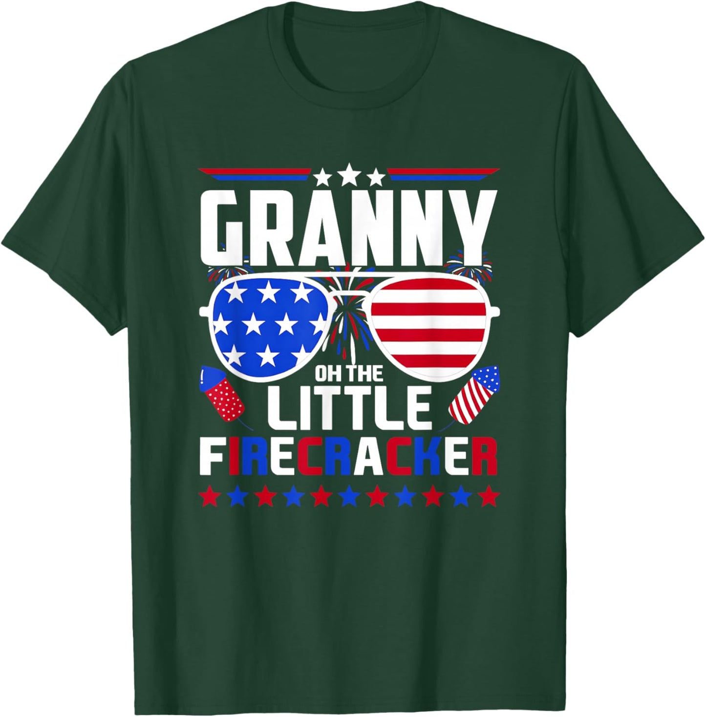 Granny of The Little Firecracker Fourth of July Birthday T-Shirt - T-Shirt | Forest