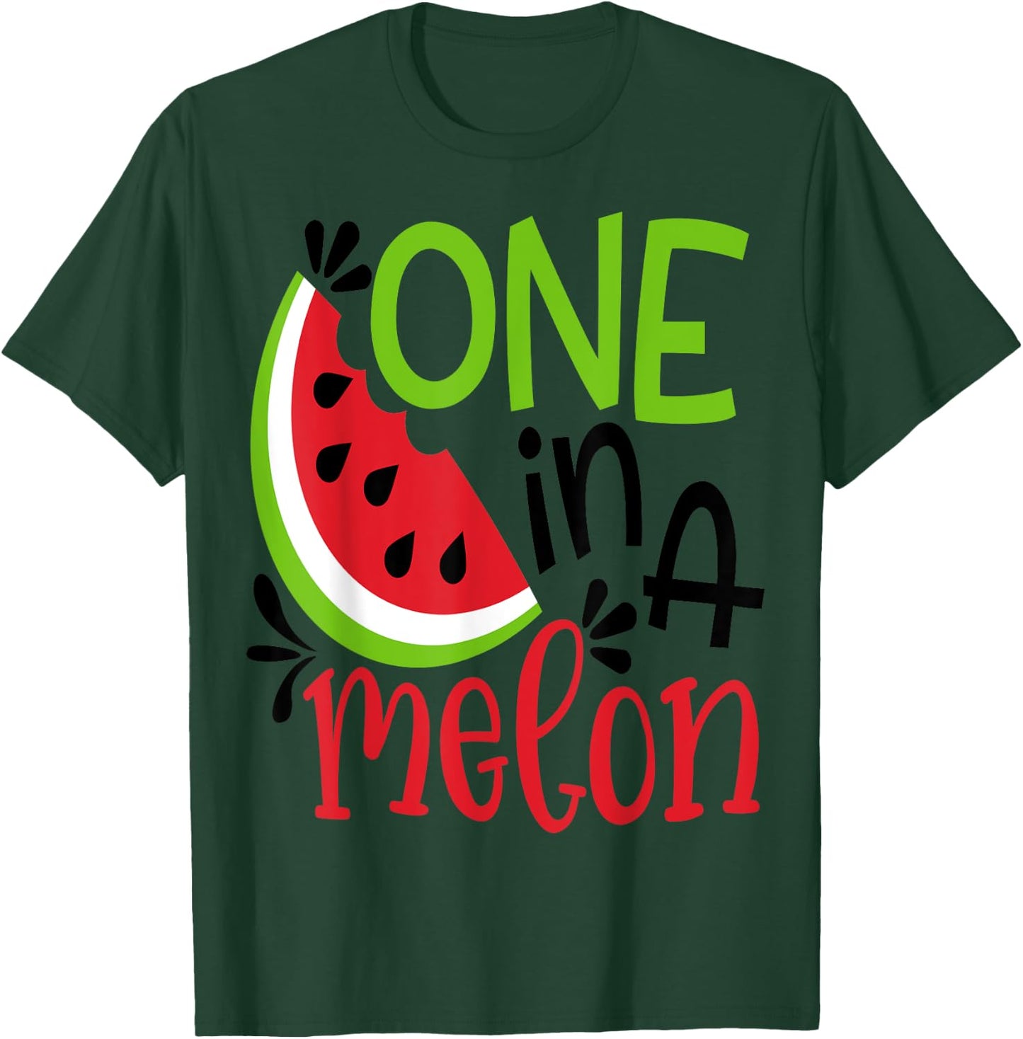 One in a Melon Adorable Cute Fun Summer Watermelon Gift T-Shirt - T-Shirt | Forest