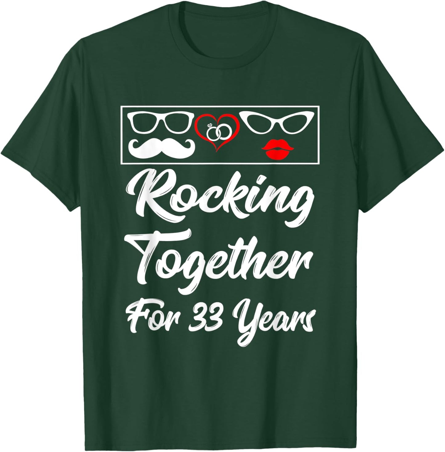 33rd Wedding Anniversary Rocking Together For 33 Years Shirt T-Shirt - T-Shirt | Forest
