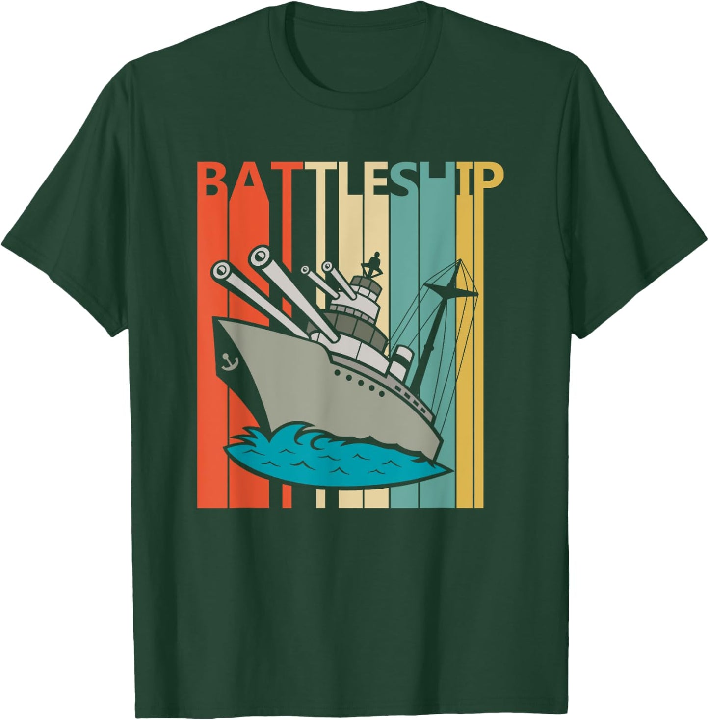 Vintage Battleship - Armored Warship Shirt T-Shirt - T-Shirt | Forest