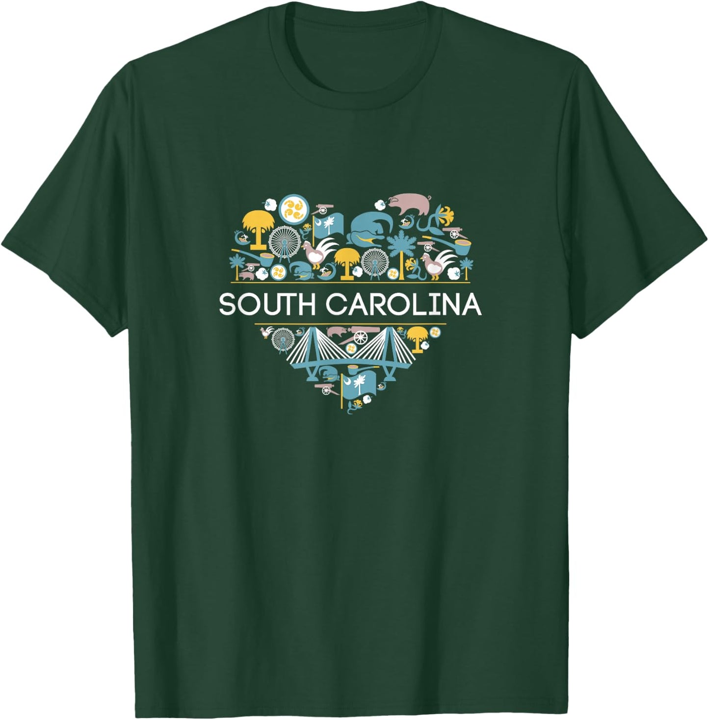 I Love South Carolina | SC Palmetto Pride Southern T-Shirt - T-Shirt | Forest