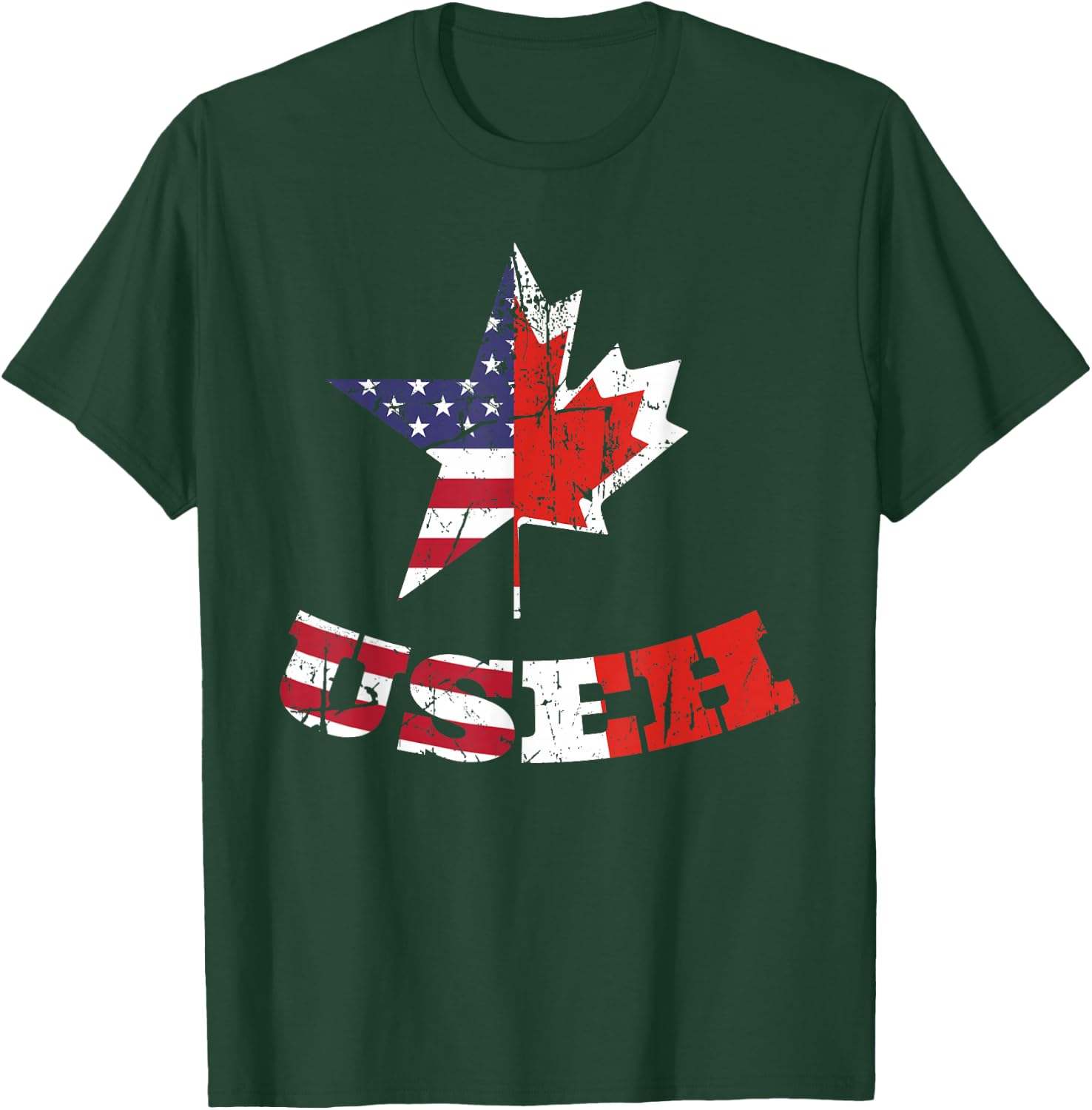 US Eh Flag Canadian American Citizen USEH Dual Citizenship T-Shirt - T-Shirt | Forest