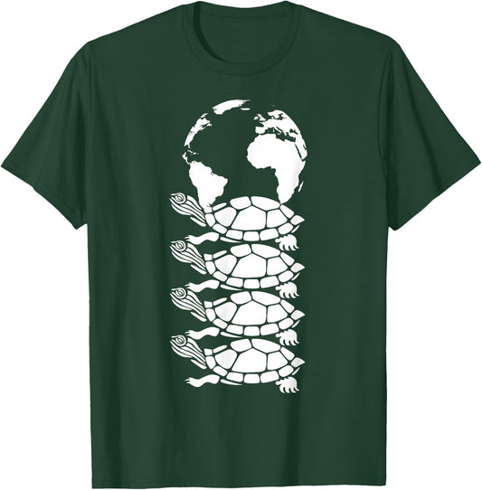 Outure Women's Turtles All the Way Down Black Cotton T-Shirt - T-Shirt | Forest