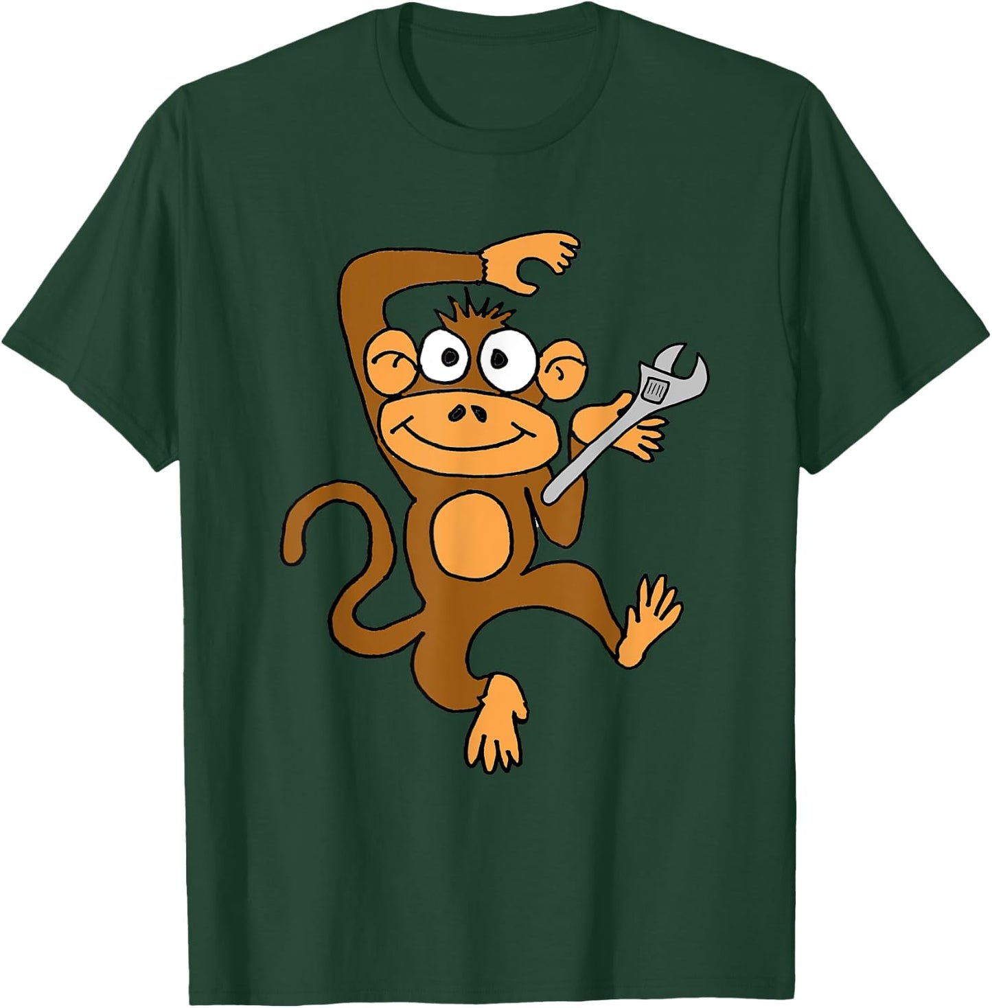 SmileteesAll Funny Monkey Wrench Cartoon T-Shirt - T-Shirt | Forest