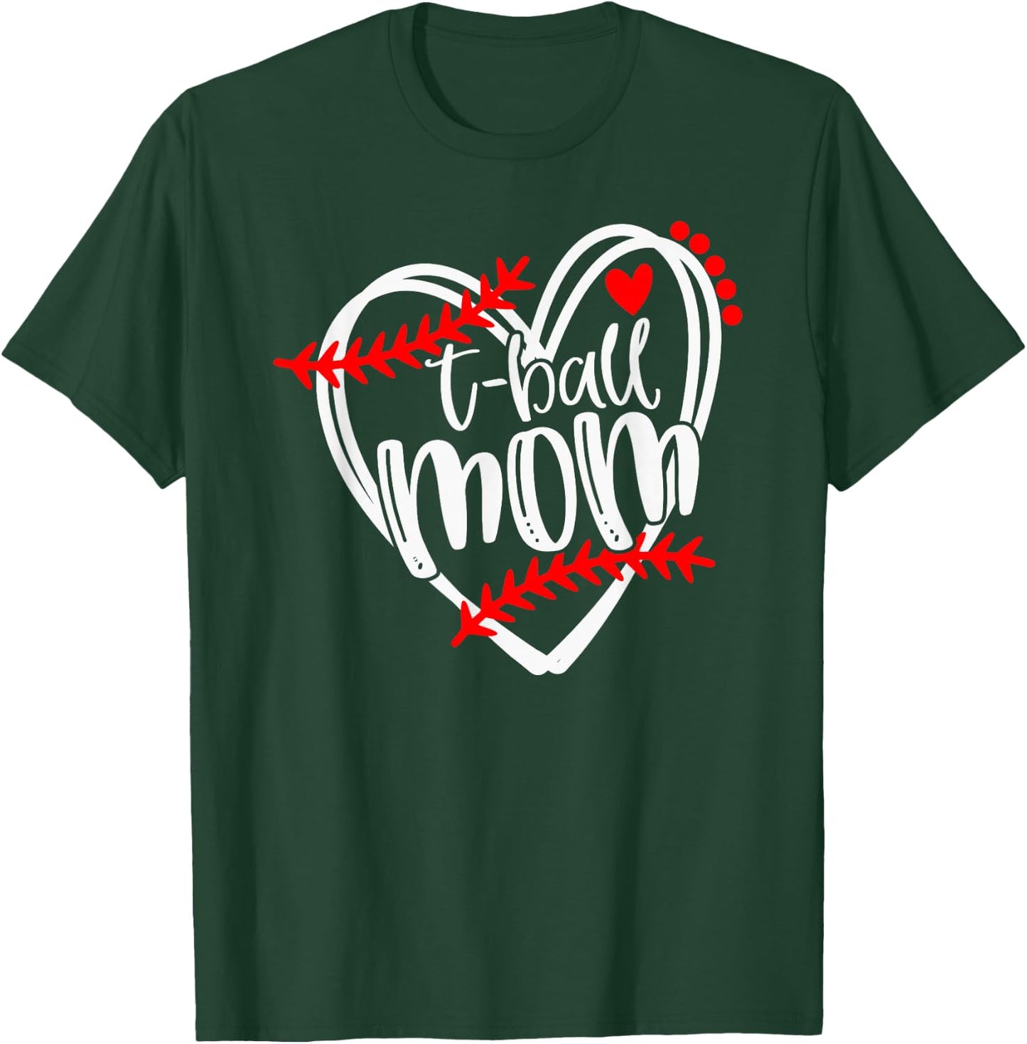 Tball MOM, T ball , Girls T-ball Heart T-Shirt - T-Shirt | Forest
