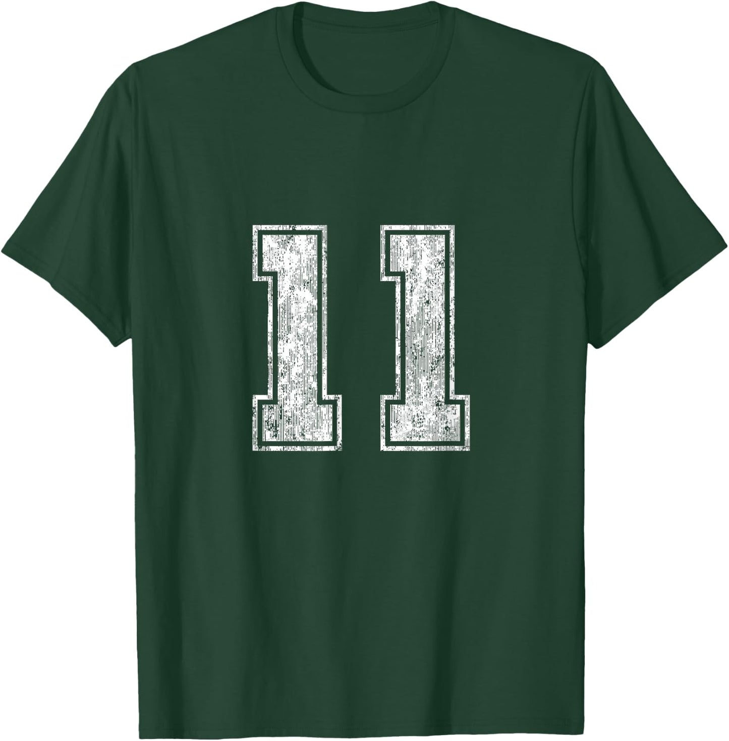 Number 11 Vintage Eleven Sports Design T-Shirt - T-Shirt | Forest