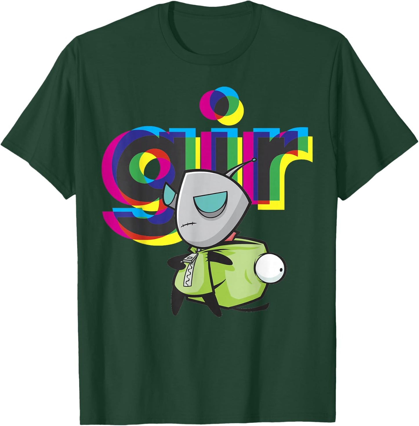 Invader Zim Gir Mask Off Colorful Power Stance Portrait T-Shirt - T-Shirt | Forest