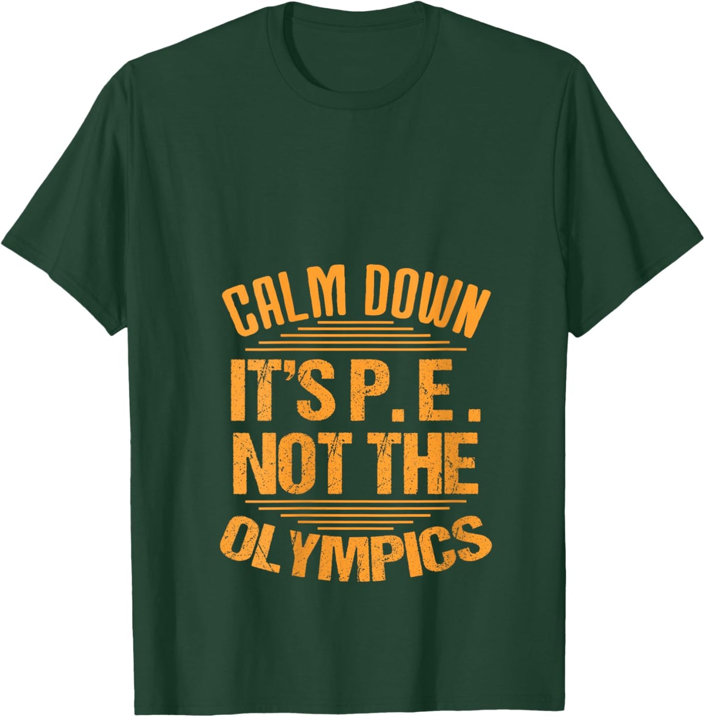 Women's Calm Down It's PE: Physical Education Funny P.E.Teacher dad V-Neck T-Shirt - T-Shirt | Forest