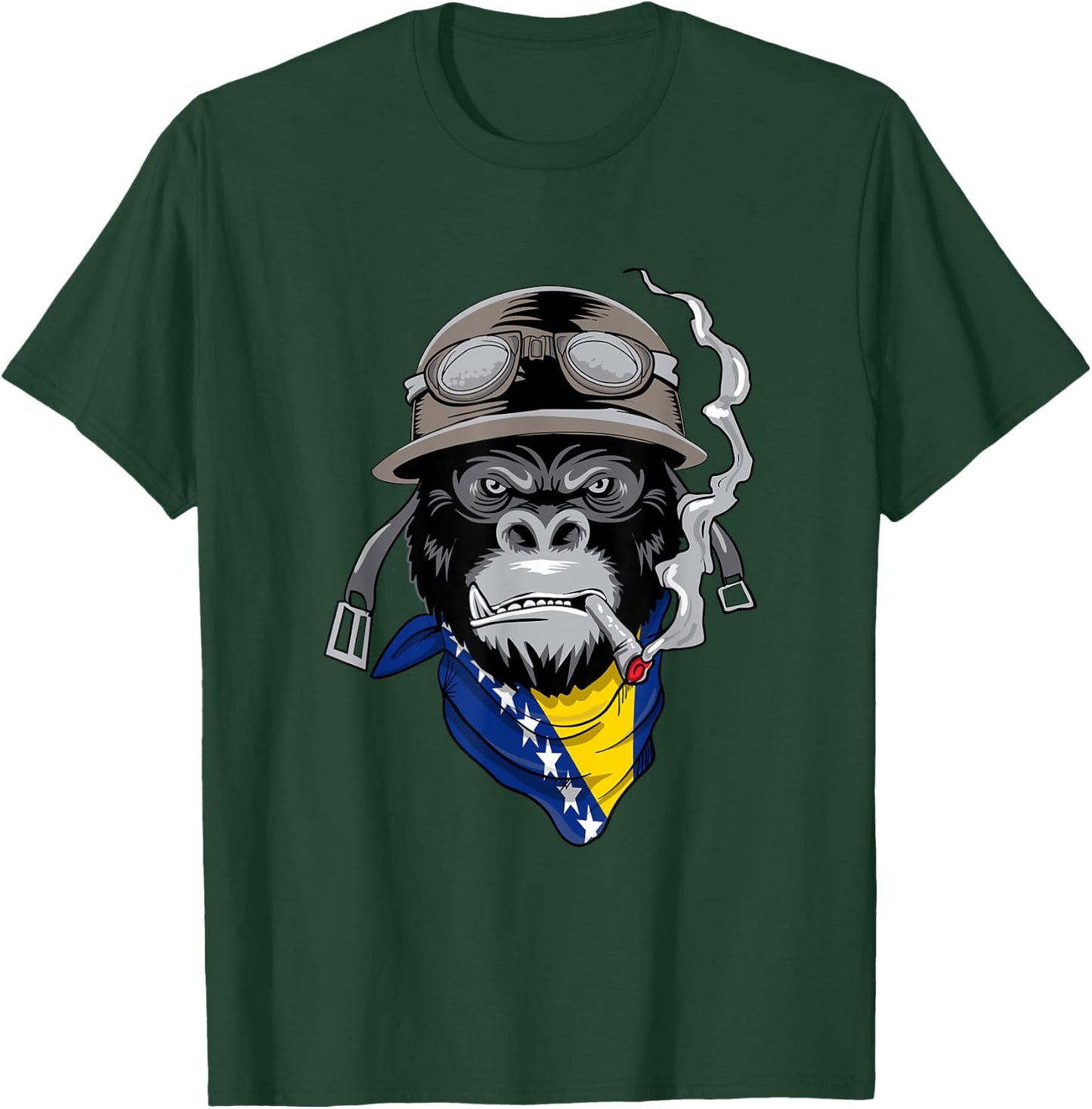 Bosnian and Herzegovinian Flag Biker Bosnia Herzegovina T-Shirt - T-Shirt | Forest