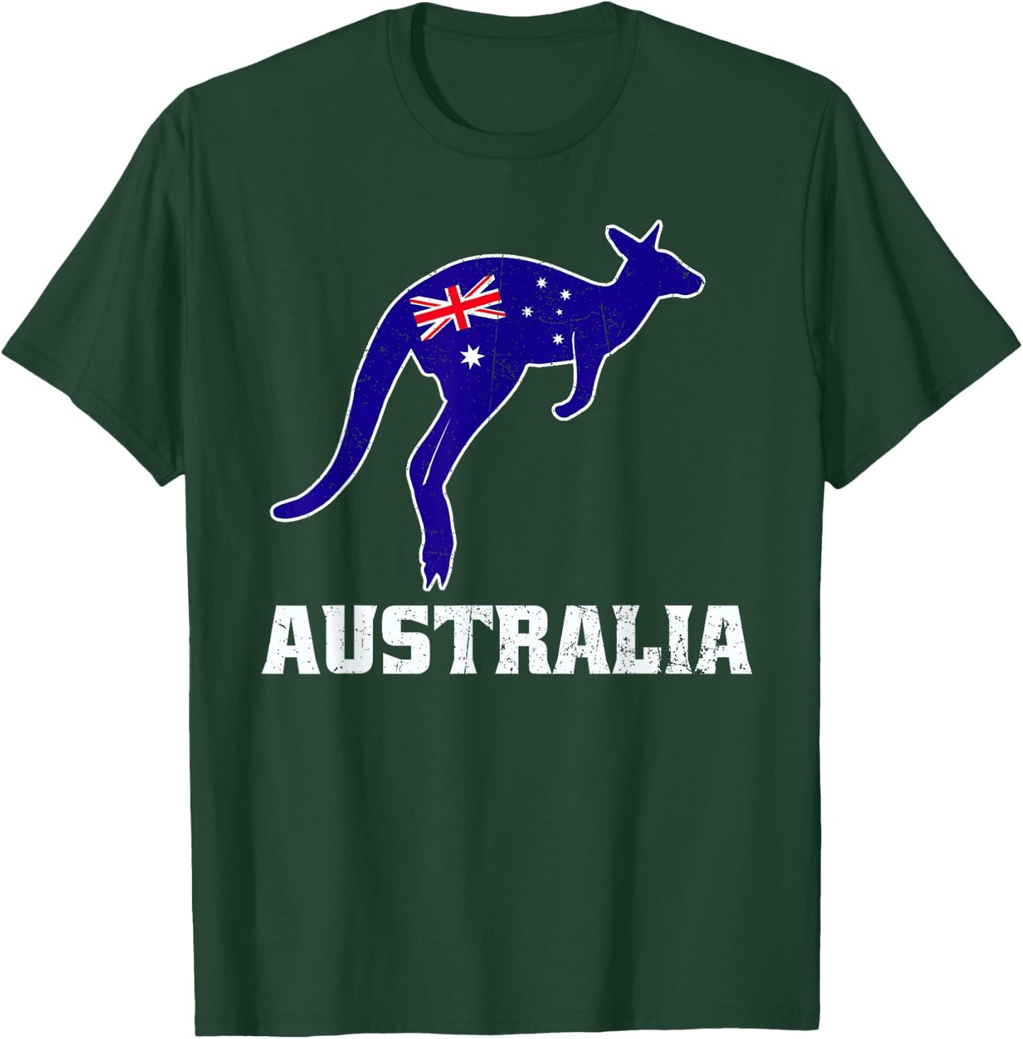 Australian Kangaroo Australia Flag Aussie Souvenir T-Shirt - T-Shirt | Forest