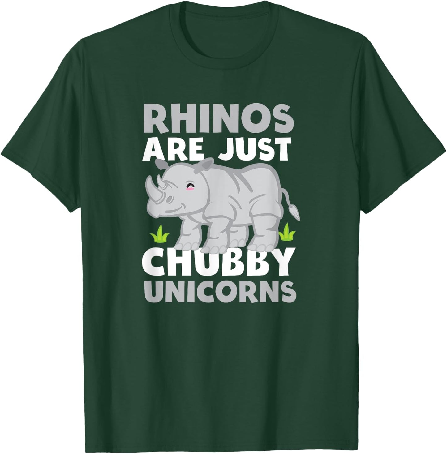 Rhinos Are Just Chubby Unicorns Funny T Shirt T-Shirt - T-Shirt | Forest