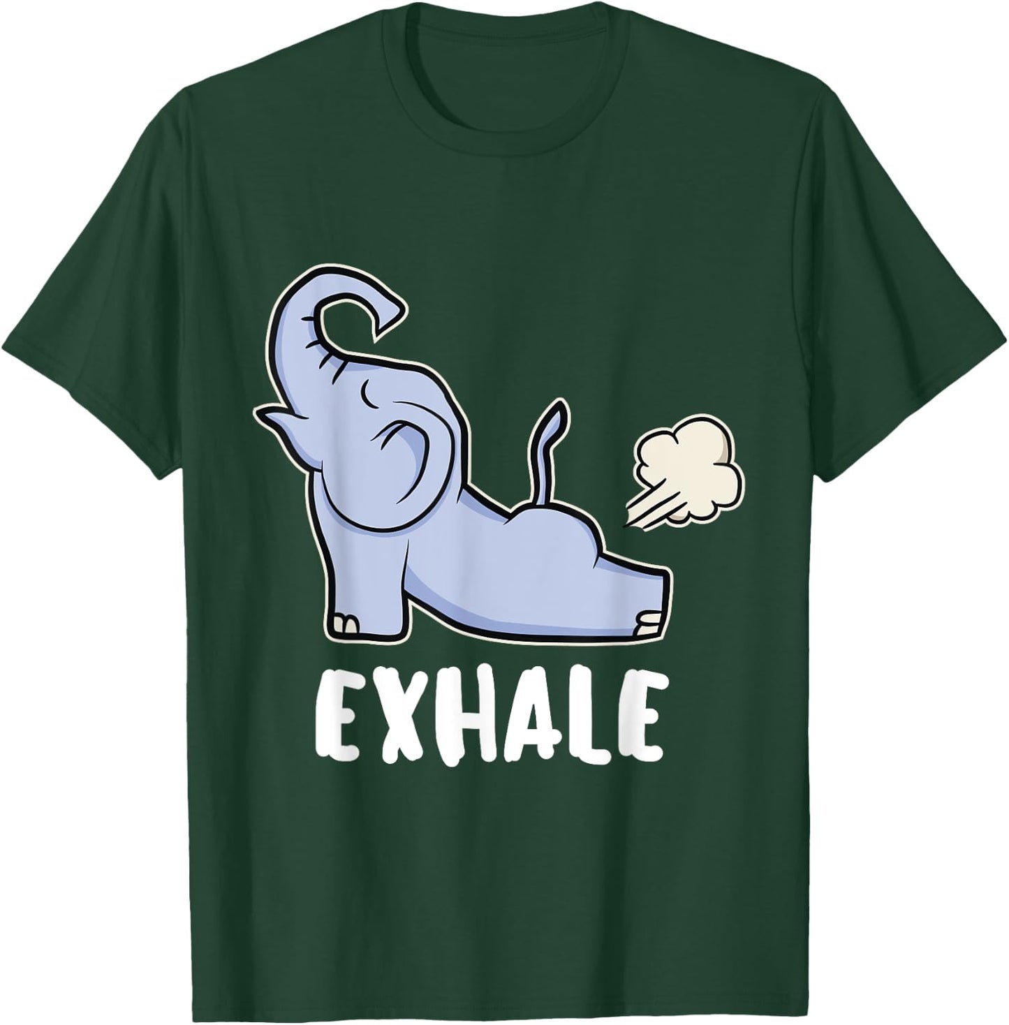 Funny Exhale Yoga Elephant For Elephant Lover Gift T-Shirt - T-Shirt | Forest
