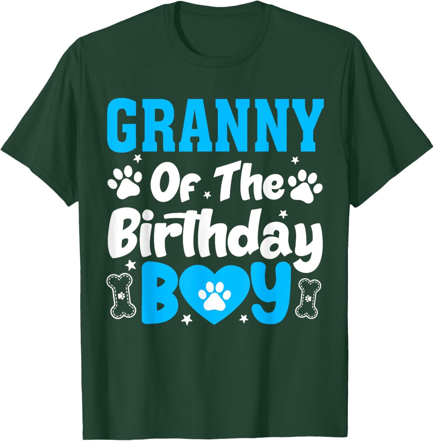 Granny Of The Birthday Boy Dog Family Matching Party T-Shirt - T-Shirt | Forest