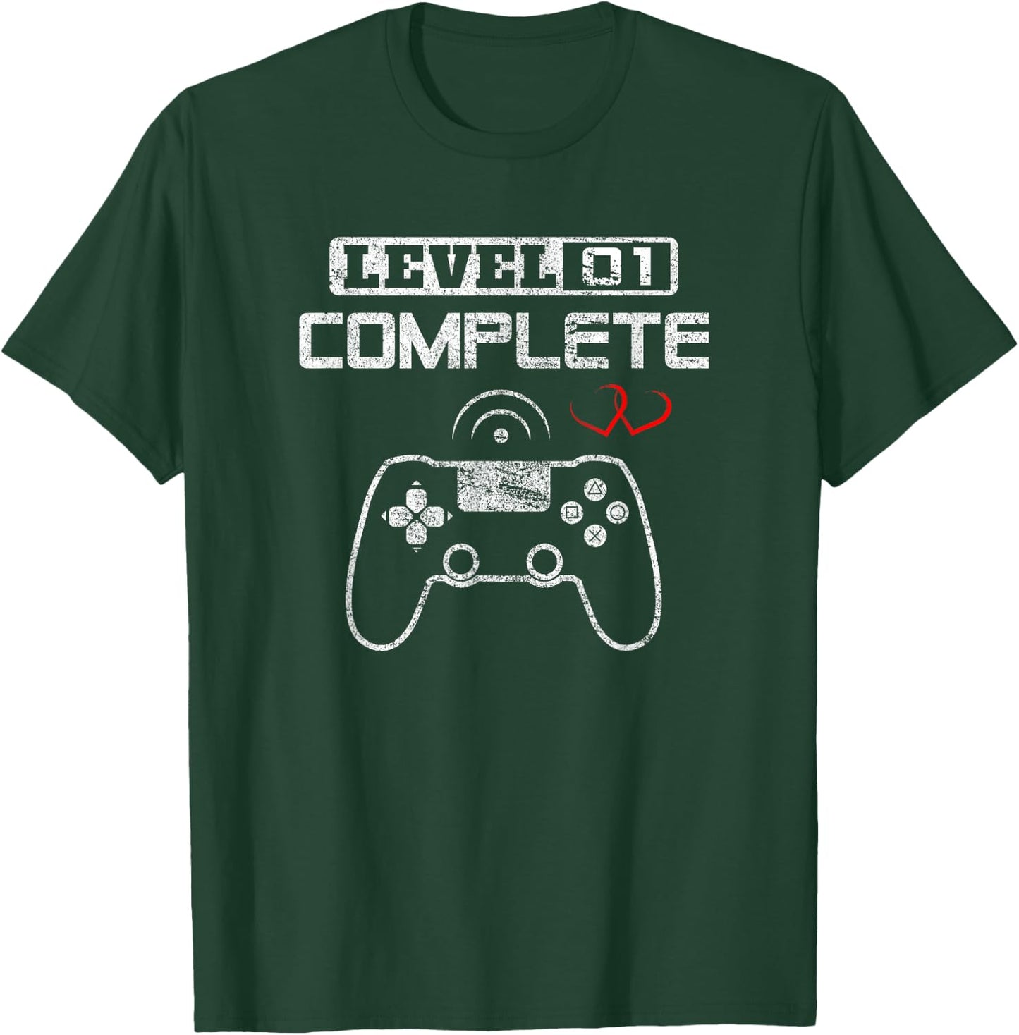 Level 1 Complete 1st Wedding Anniversary First Year Him Her T-Shirt - T-Shirt | Forest