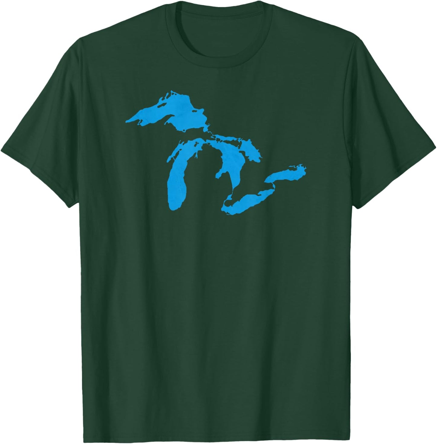 Five Great Lakes American Midwest Native Fresh Water T-Shirt - T-Shirt | Forest