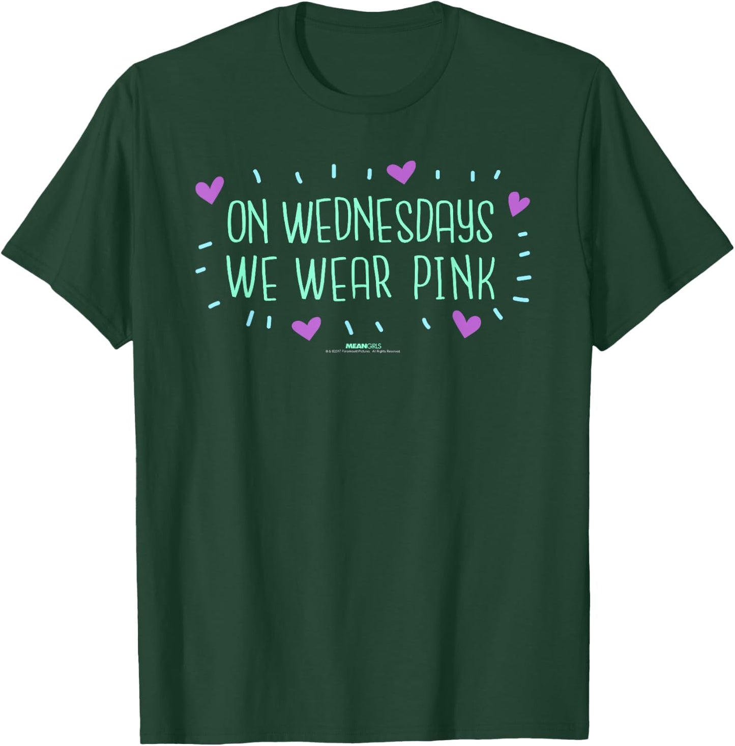 Mean Girls On Wednesdays We Wear Pink Hearts Y2K Movie T-Shirt - T-Shirt | Forest