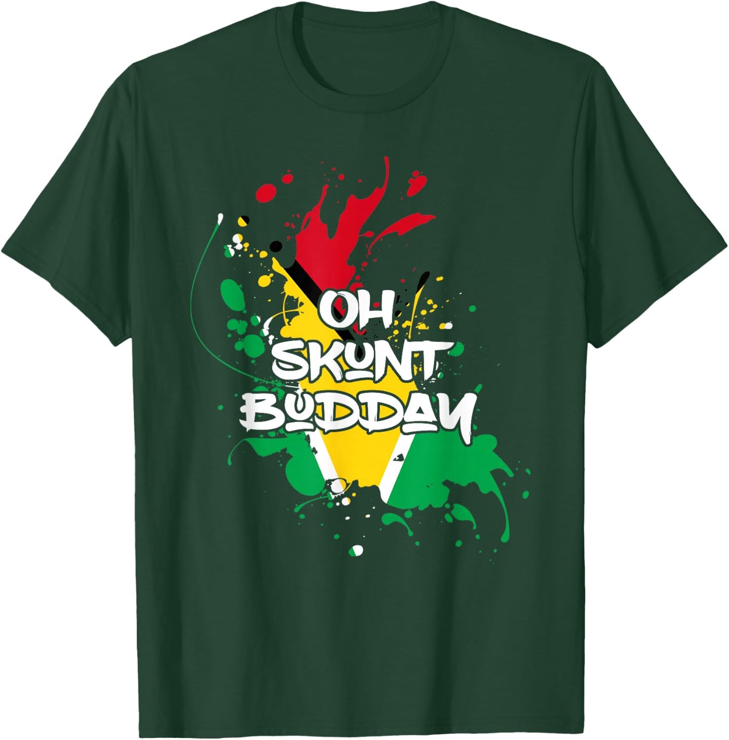 Skunt with Guyana Flag Funny Patriotic T-Shirt - T-Shirt | Forest