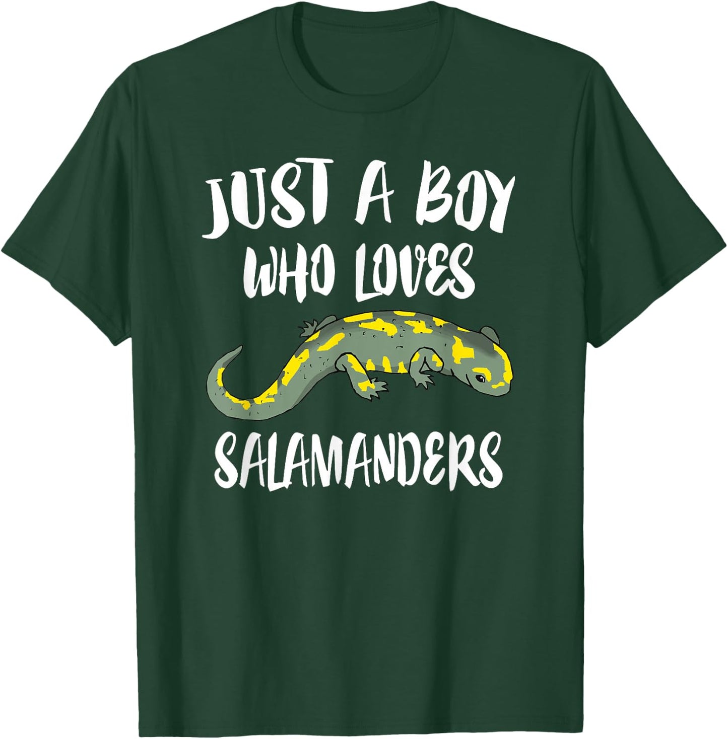 Just A Boy Who Loves Salamanders Lizard Gift T-Shirt - T-Shirt | Forest