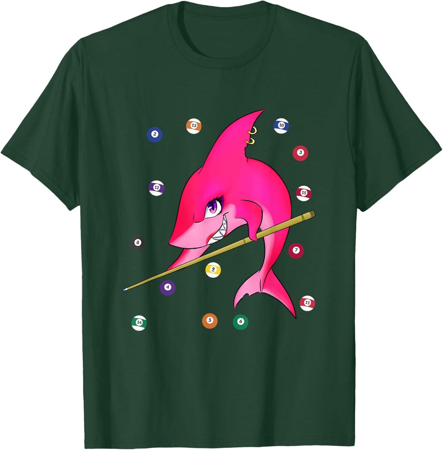 Funny Billiards pool shark female T-Shirt - T-Shirt | Forest