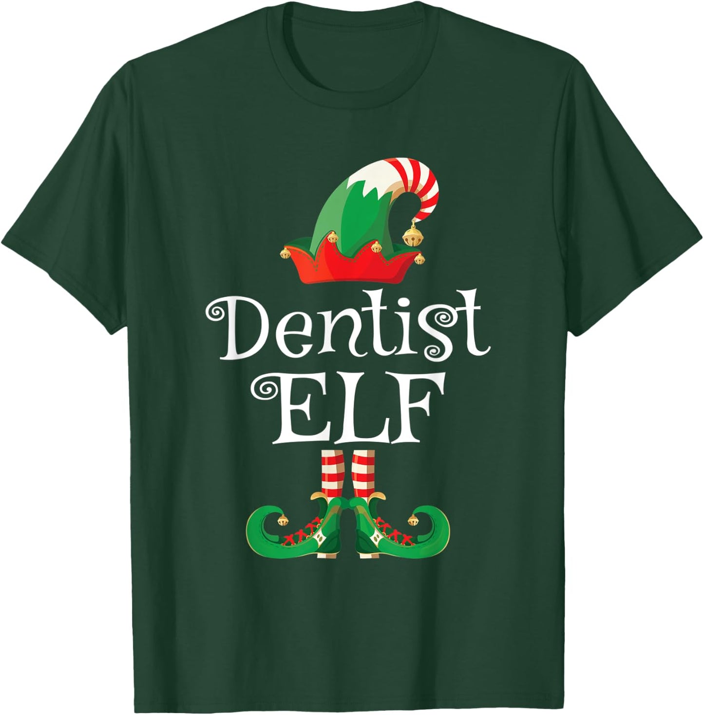 Dentist Elf Shirt Gift Funny Costume Matching Elf Christmas T-Shirt - T-Shirt | Forest