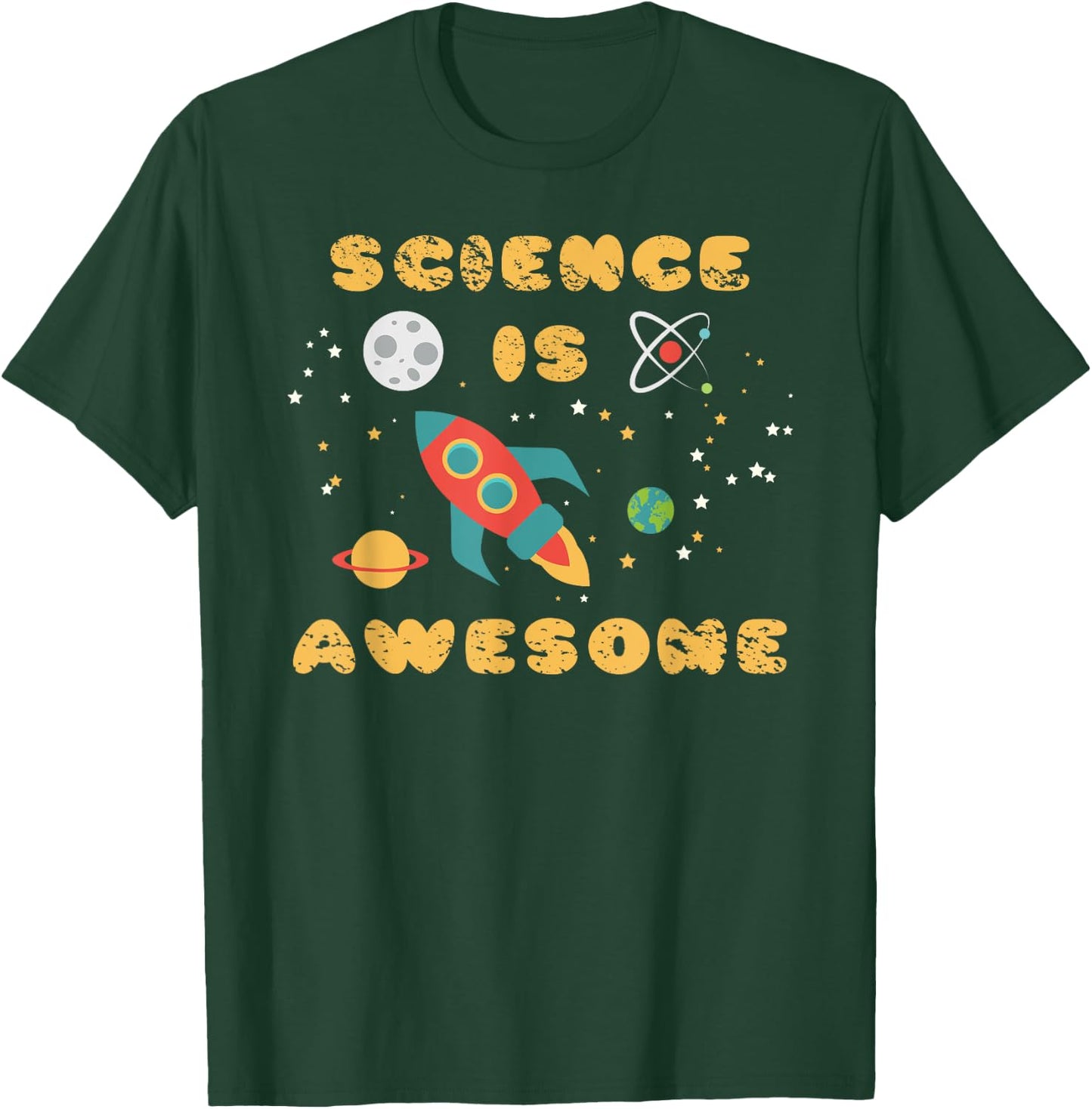 Science Is Awesome Shirt Nerd Space Ship Rocket Moon T-Shirt - T-Shirt | Forest