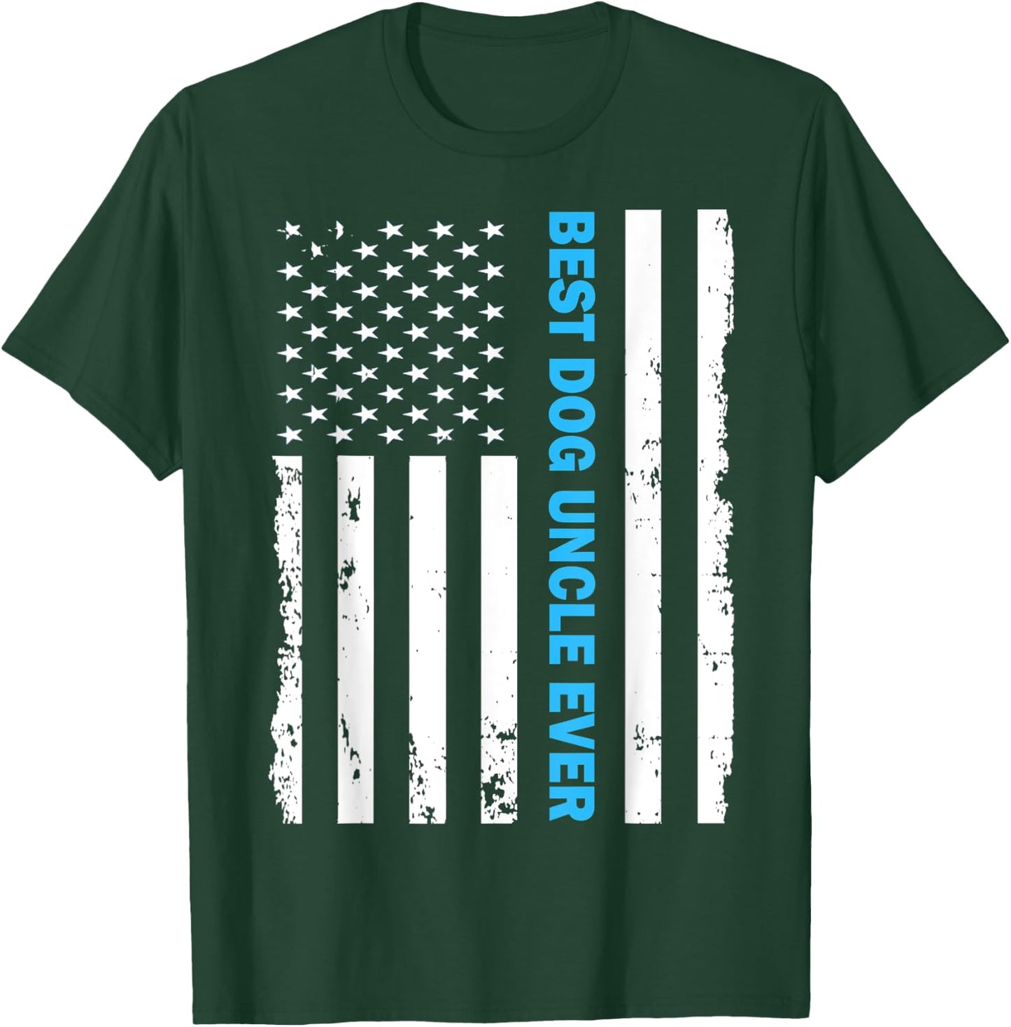 Dog Uncle Ever American Flag Gift Uncles Day Kids Men T-Shirt - T-Shirt | Forest