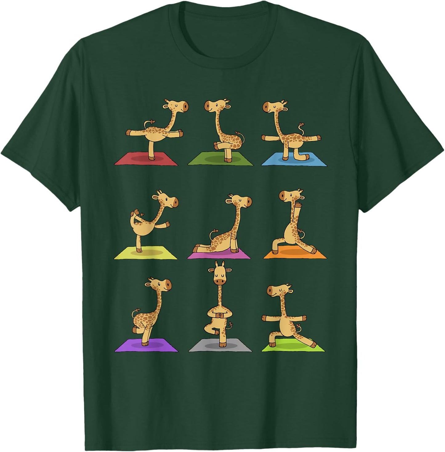 Giraffe Yoga Funny Giraffes In Yoga Poses Sports T-Shirt - T-Shirt | Forest