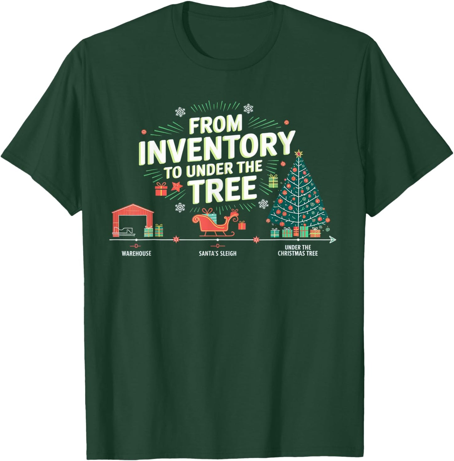 From inventory to under the tree, christmas supply chain T-Shirt - T-Shirt | Forest