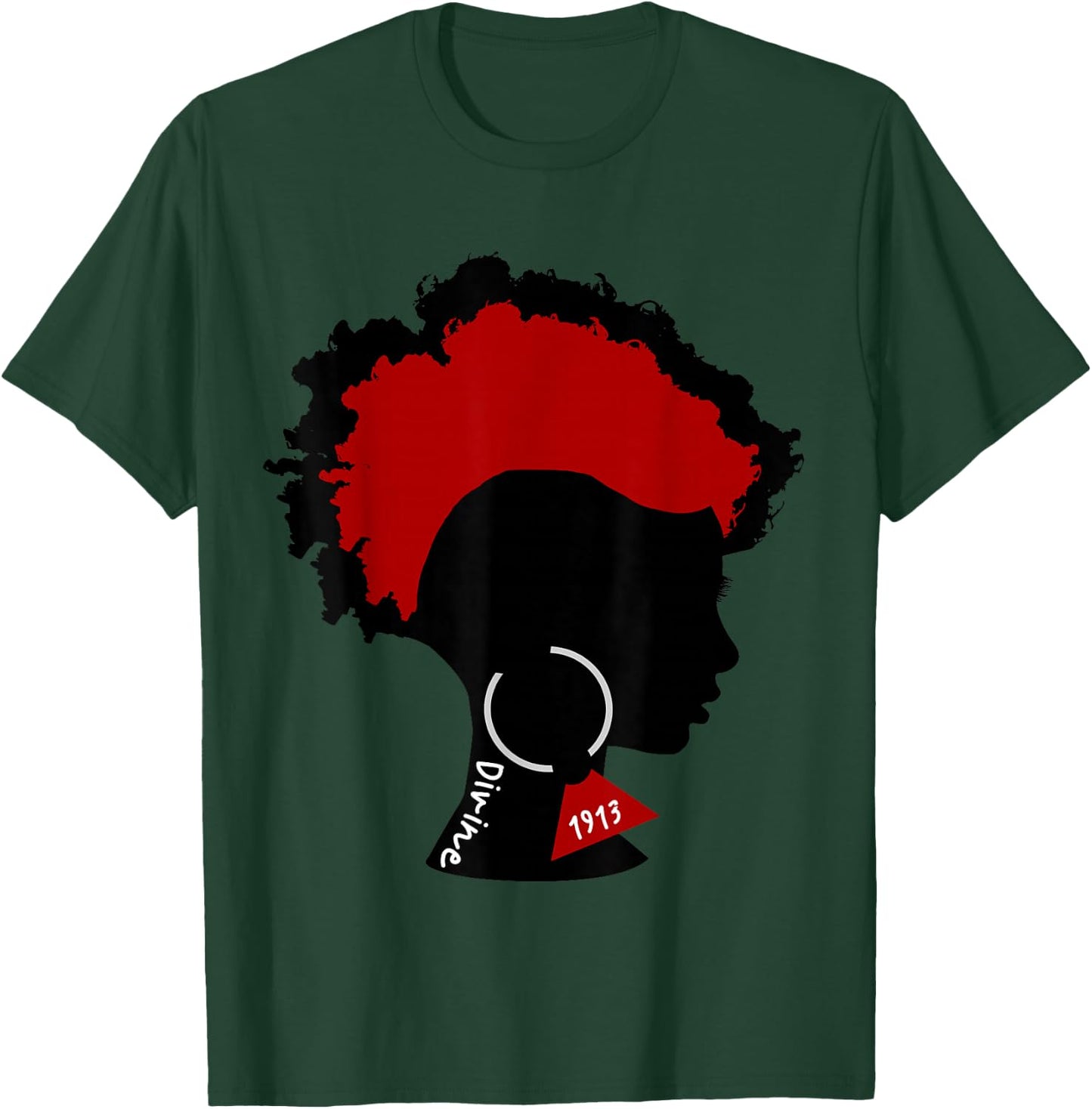 DST Divine Afro Frohawk Diva Tattoo 1913 Delta Earring Small T-Shirt - T-Shirt | Forest