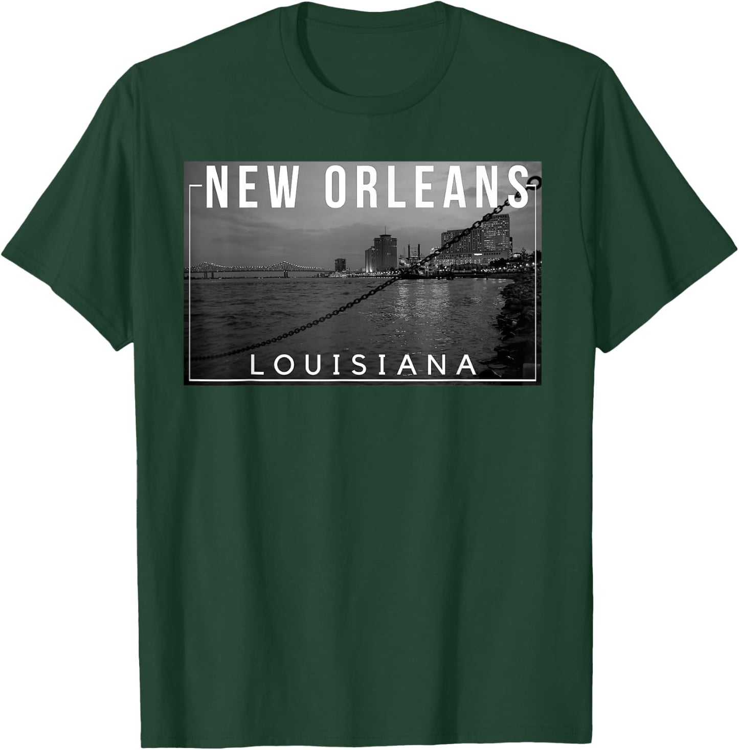 New Orleans Louisiana Mardi Gras 504 Jazz Skyline T-Shirt - T-Shirt | Forest