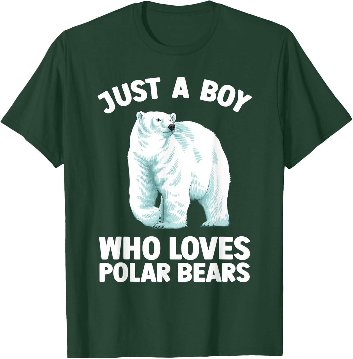 Cute Polar Bear Design Boys Arctic Polar Bear Lover T-Shirt - T-Shirt | Forest