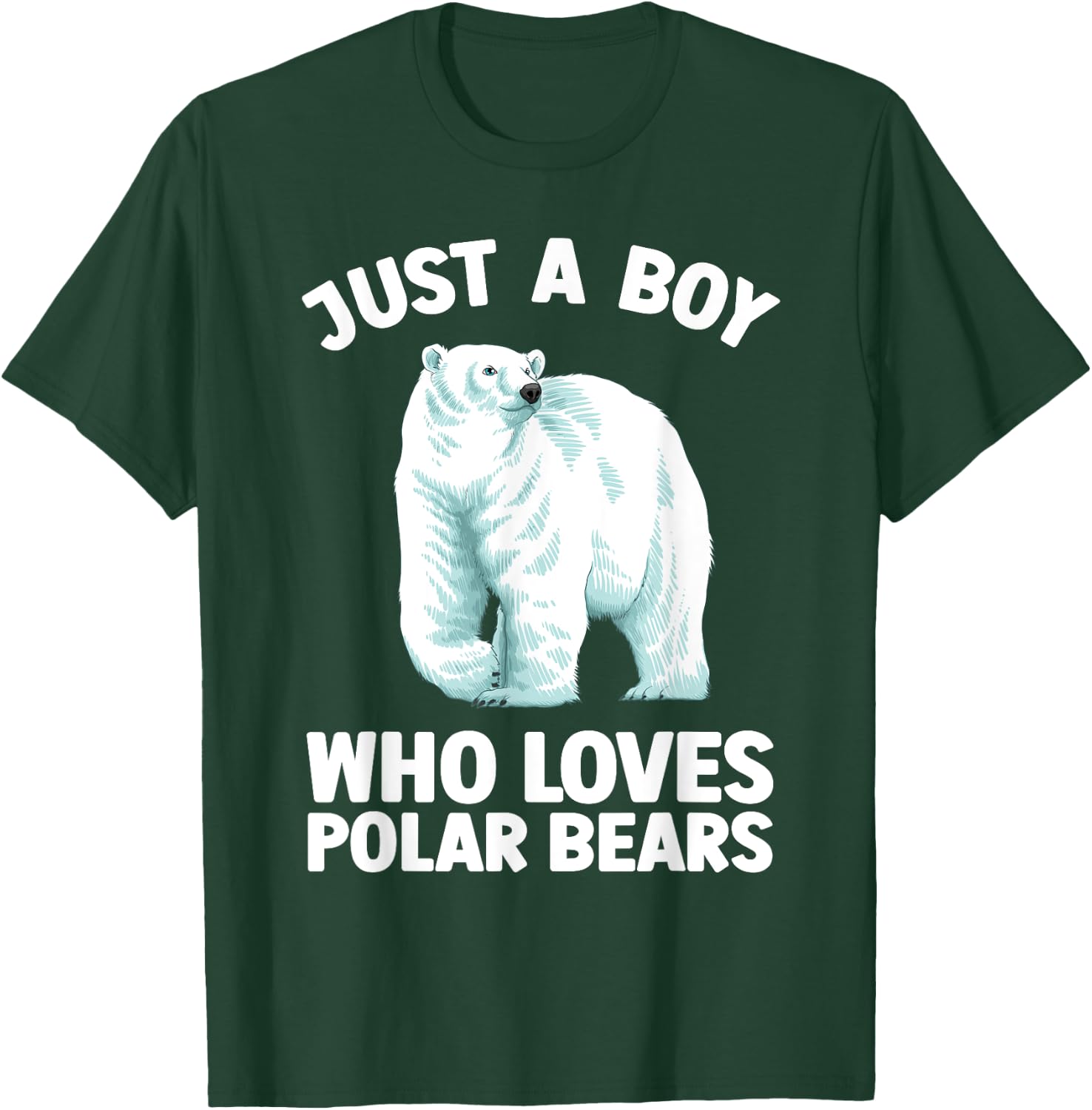 Cute Polar Bear Design Boys Arctic Polar Bear Lover T-Shirt - T-Shirt | Forest