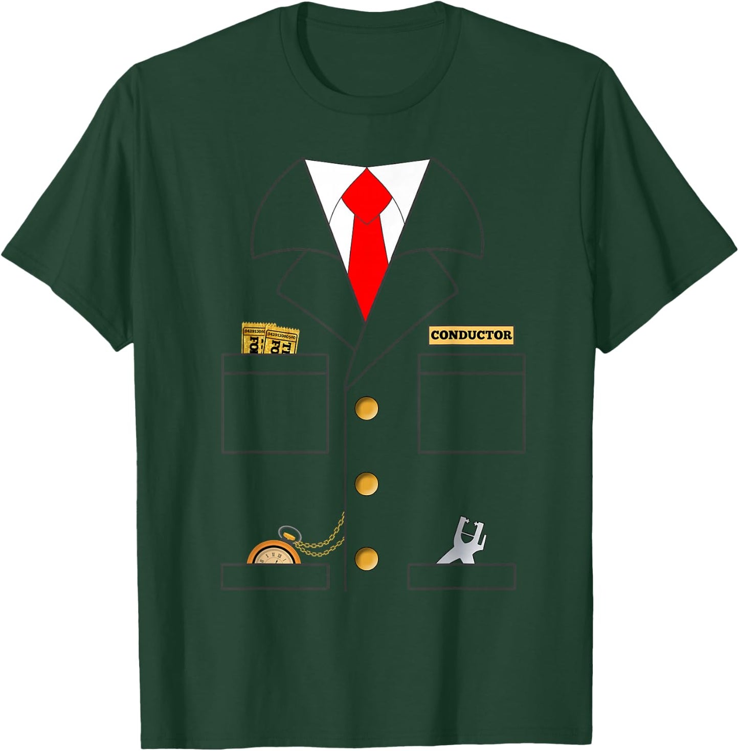 Train Conductor Shirt Costume | Adults | Kids T-Shirt - T-Shirt | Forest