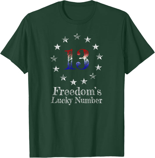 Betsy Ross Distressed Patriotic American Flag Inspired T-Shirt - T-Shirt | Forest