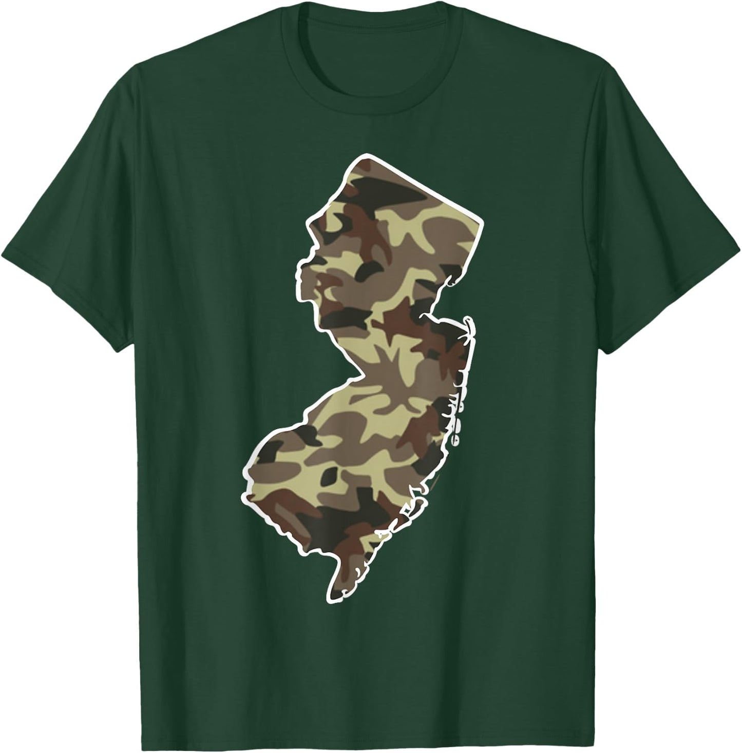 New Jersey Pride Hunting Military Camo NJ State Map T-Shirt - T-Shirt | Forest