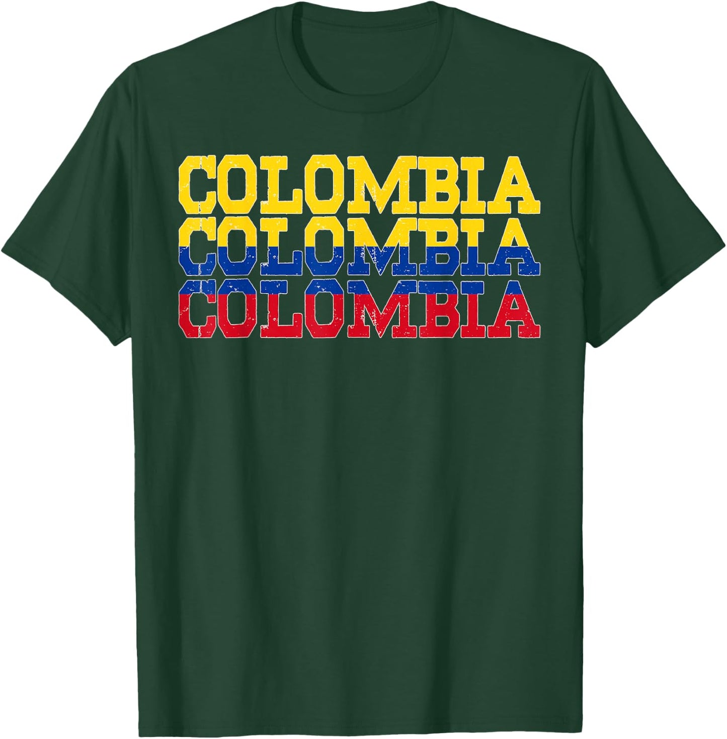 COLOMBIA | Colombian Flag Sports Lovers T-Shirt - T-Shirt | Forest
