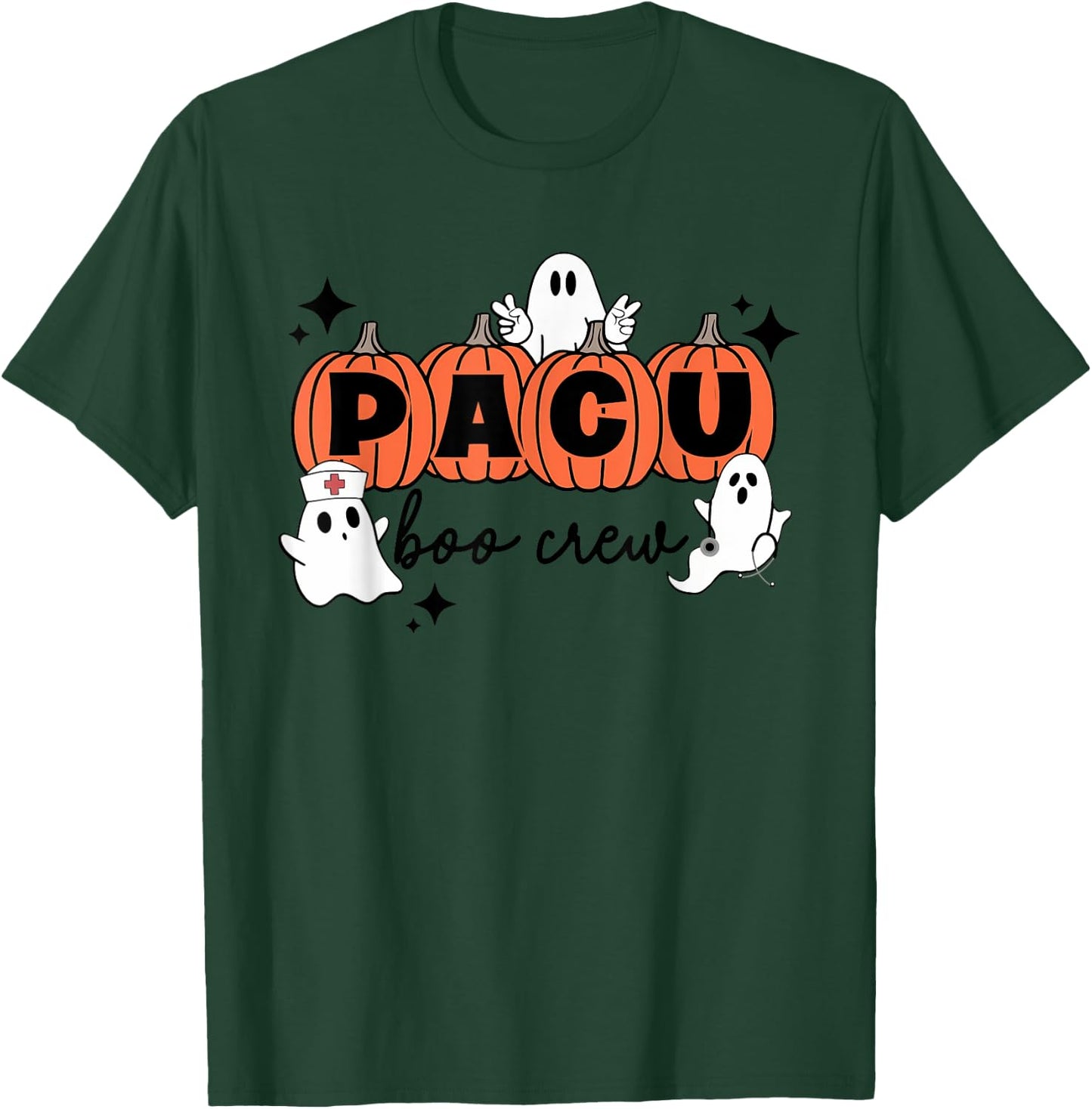 PACU Halloween shirt PACU boo crew Halloween anesthetist T-Shirt - T-Shirt | Forest
