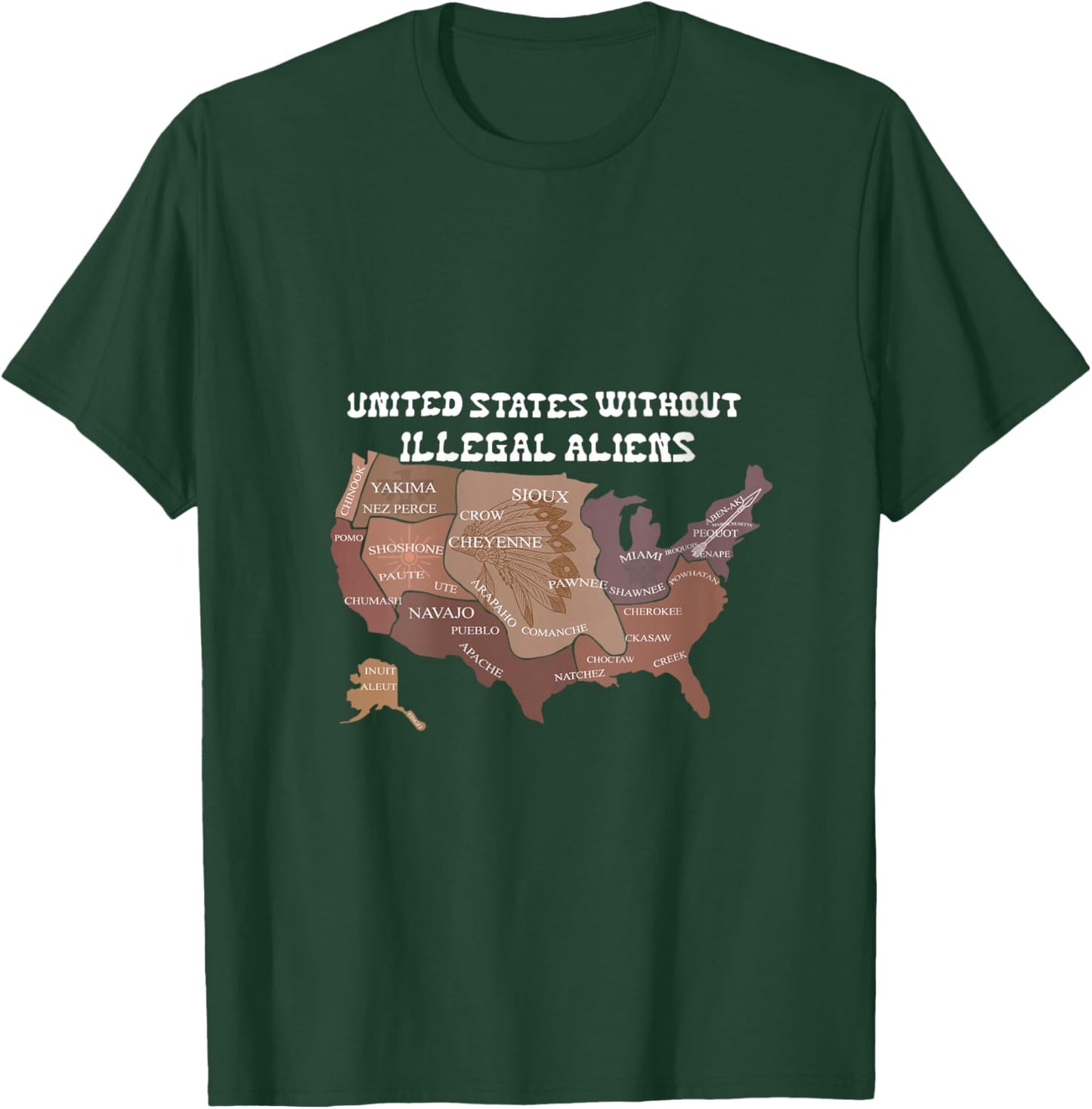 United States Without Illegal Aliens USA Map Funny Quotes V-Neck T-Shirt - T-Shirt | Forest