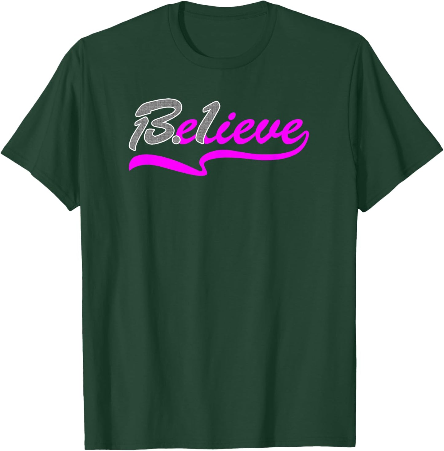 Women's Believe 13.1 Half Marathon Training Running T-Shirt - T-Shirt | Forest