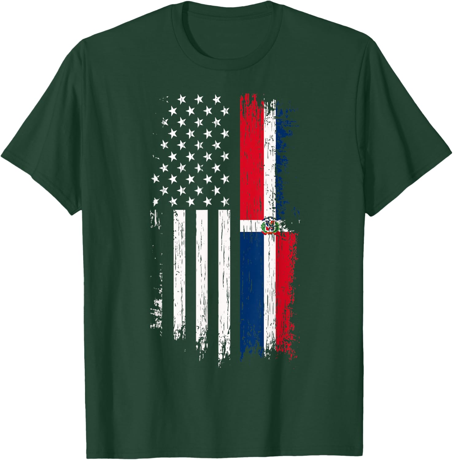 Dominican American Flag - Pride Dominica USA Shirt T-Shirt - T-Shirt | Forest