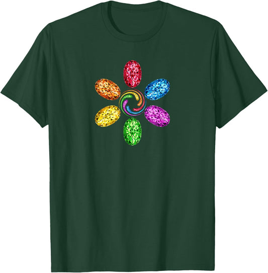 All Stones Rainbow Spiral Chakra T-Shirt - T-Shirt | Forest