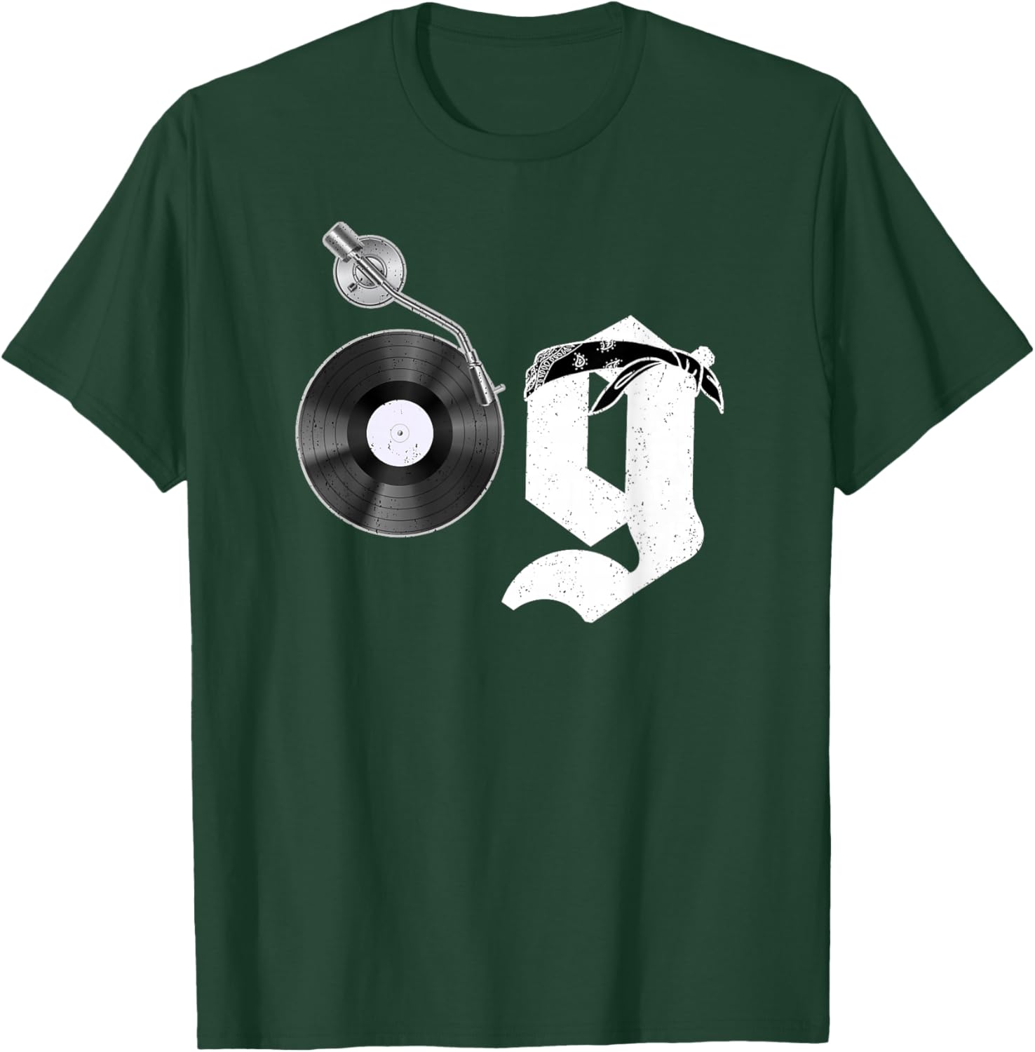 Old School OG Hip Hop Head Vinyl, CDs, Tapes 80s 90s Retro T-Shirt - T-Shirt | Forest