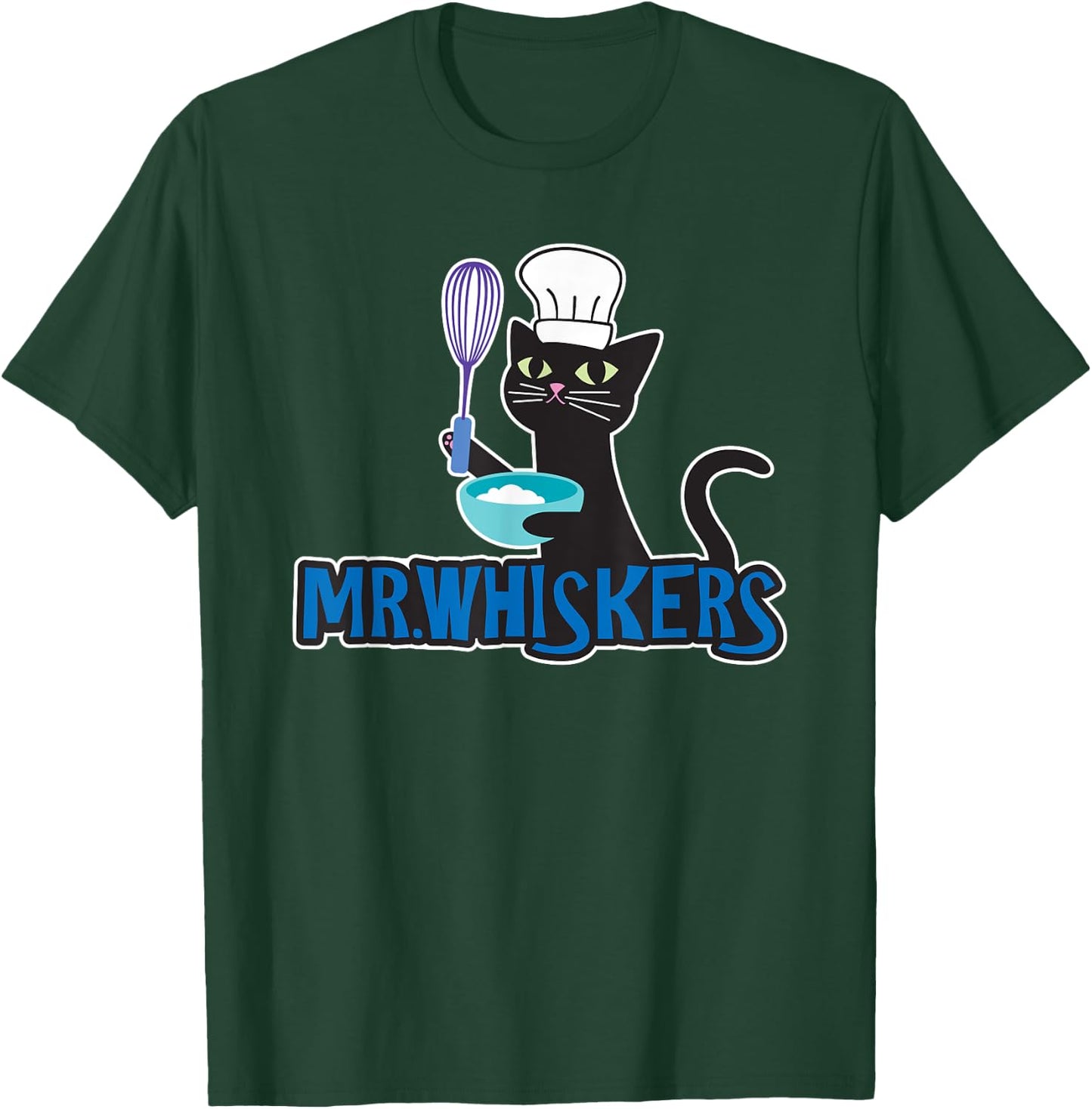 Mr. Whiskers Cute Cartoon Chef Cat T-Shirt - T-Shirt | Forest