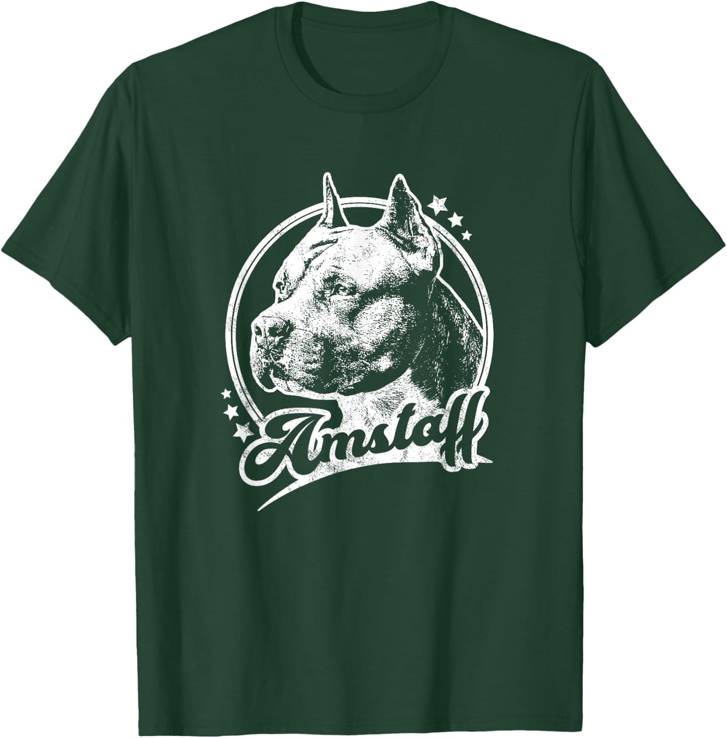 Amstaff Dog Retro Style T-Shirt - T-Shirt | Forest