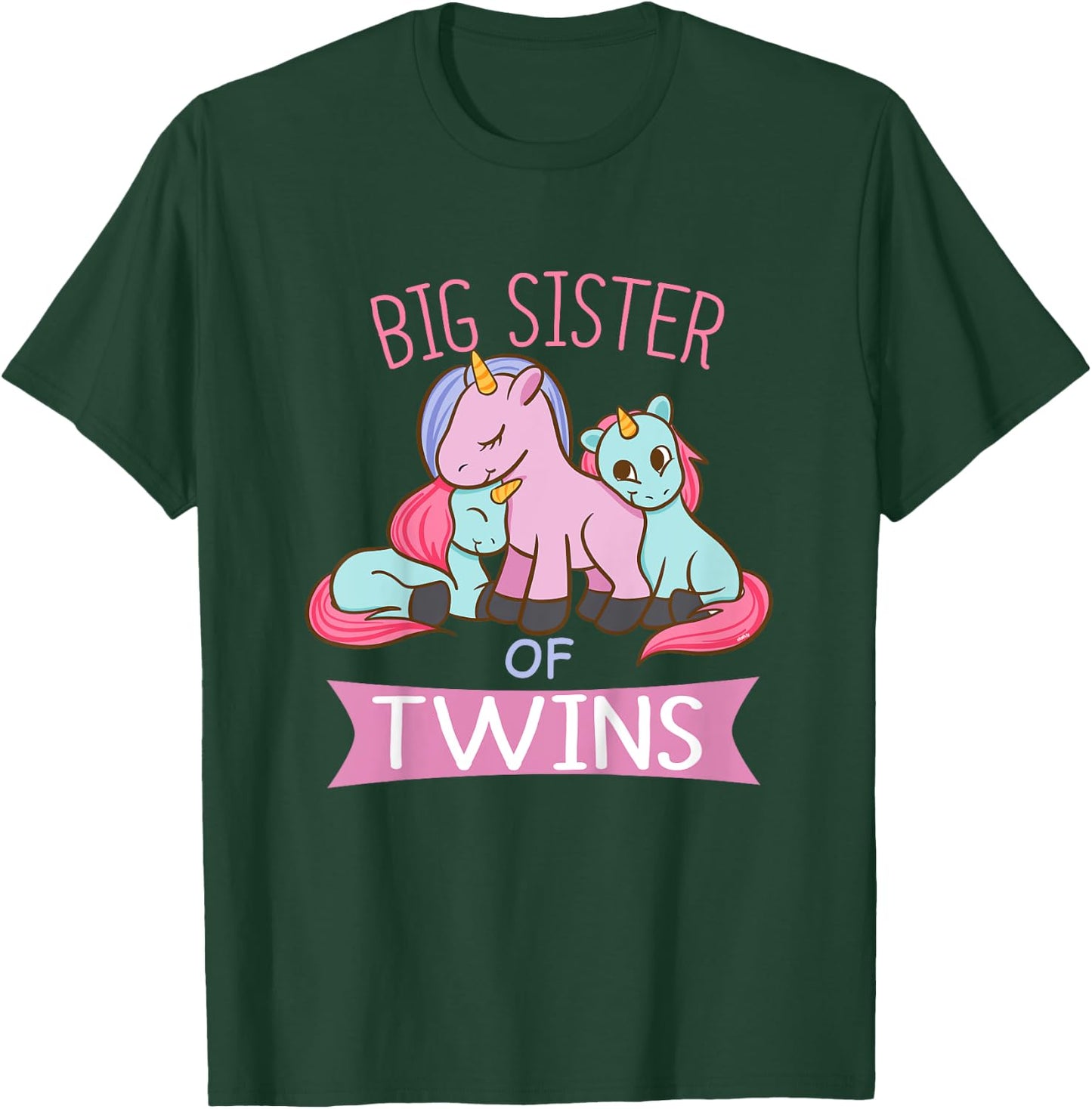 Big Sister of Twins Unicorn Twin T-Shirt - T-Shirt | Forest